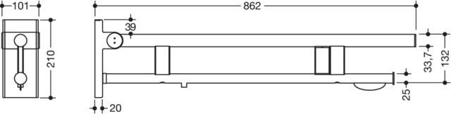 Stützklappgriff Duo, Design A des Systems 900, Edelstahl, PVD, Ausladung 850 mm, mit WC-Papierhalter und Spülauslösung (E-Ausführung), Ausführung rechts, in Farbe CK (messing glänzend) Stützklappgriff Duo, Design A des Systems 900, Edelstahl, PVD, Ausladung 850 mm, mit WC-Papierhalter und Spülauslösung (E-Ausführung), Ausführung rechts, in Farbe CK (messing glänzend)