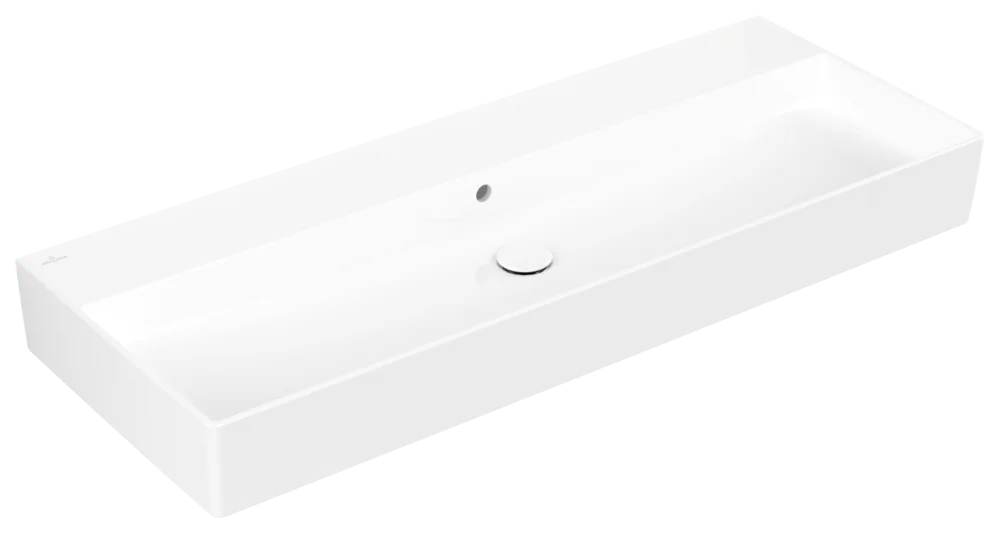 Villeroy & Boch Memento 2.0 Wandwaschbecken, 1200x470x150 mm, glänzend weiß Alpin, TitanCeram, mit Überlauf