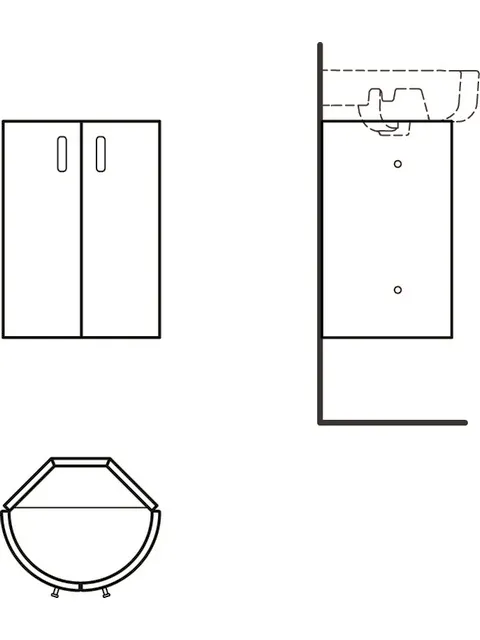 Ideal Standard Connect Eck-Waschtischunterschrank, Hochglanz weiß lackiert, 380 mm Tiefe