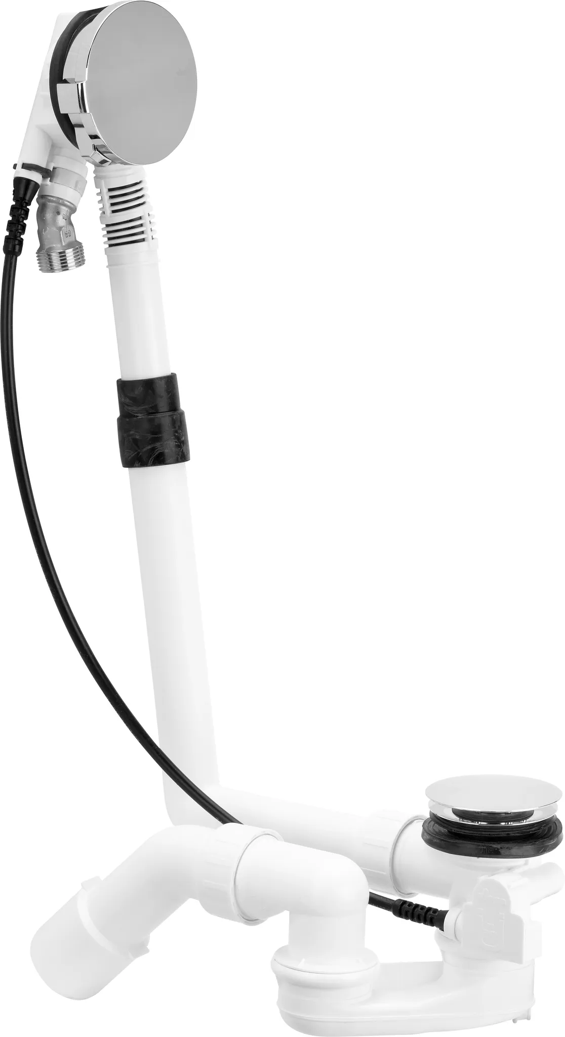 Viega Ab- und Überlaufgarnitur mit Zulauffunktion Modell 6161.50 „Multiplex Trio“ für Standardwannen (Ablauf am Fußende) Viega Ab- und Überlaufgarnitur mit Zulauffunktion Modell 6161.50 „Multiplex Trio“ für Standardwannen (Ablauf am Fußende)