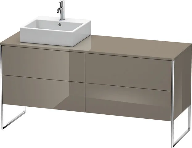 Duravit Waschtischunterschrank bodenstehend „XSquare“ 160 × 77,8 × 54,8 cm Flannel Grey Hochglanz
