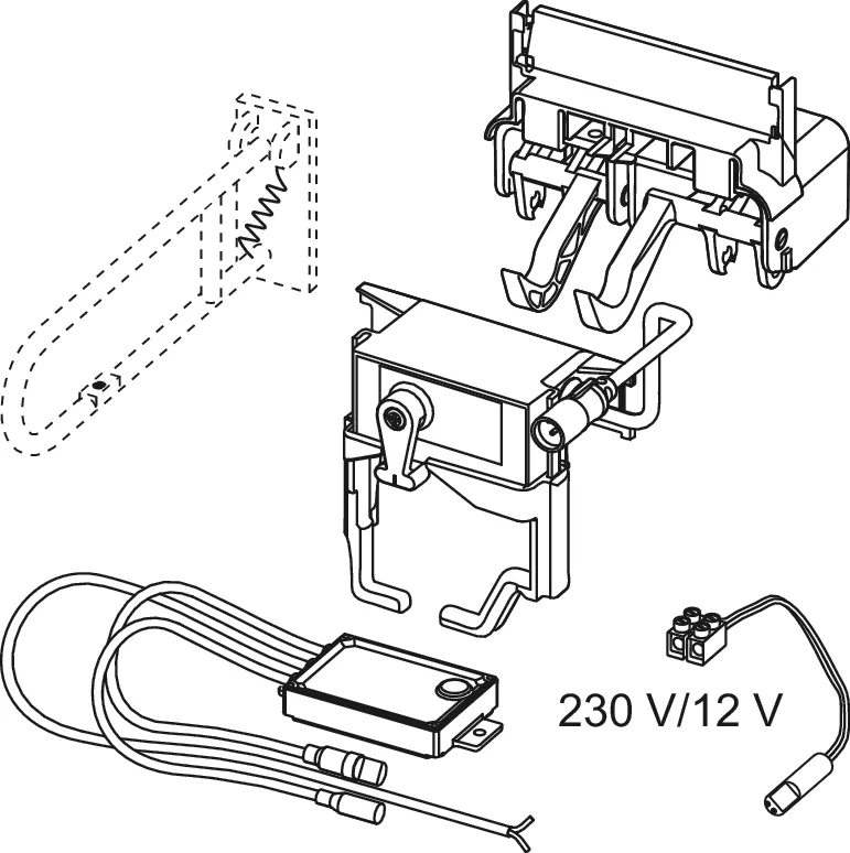 TECEplanus WC-Fernauslösung kabelgebund. Elektrotaster 230/12 V-Netz