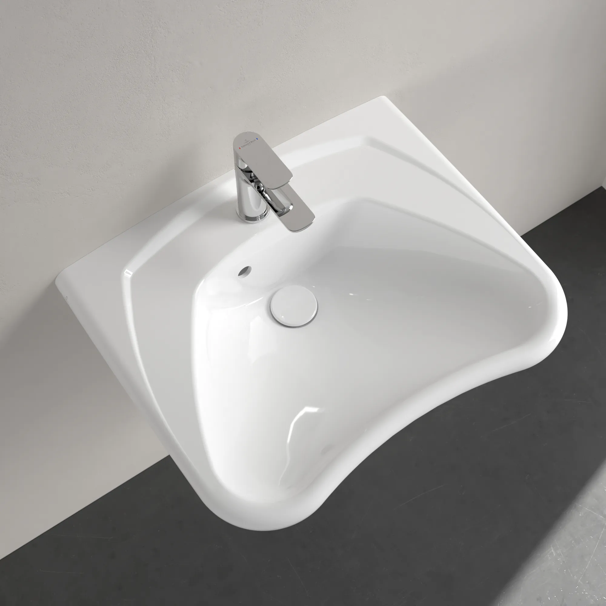 Wandwaschtisch „ViCare“, mit Überlauf, mit Hahnlochbohrung 60 × 49 cm Wandwaschtisch „ViCare“, mit Überlauf, mit Hahnlochbohrung 60 × 49 cm
