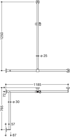 HEWI Haltegriff Ausführung links „System 900“ in Schwarz tiefmatt / Chrom HEWI Haltegriff Ausführung links „System 900“ in Schwarz tiefmatt / Chrom