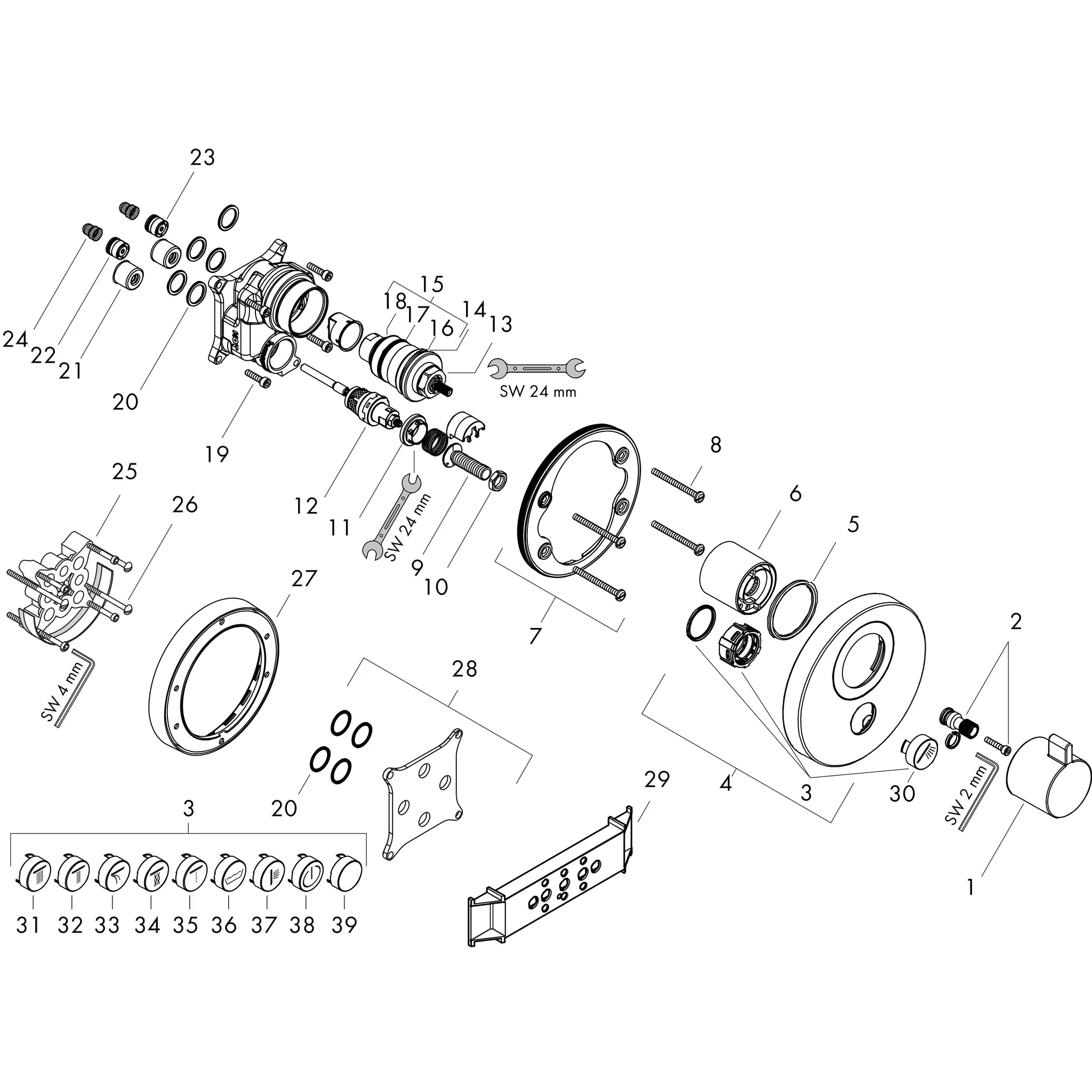 Thermostat Unterputz ShowerSelect S Highflow FS 1 Verbraucher/1 Ausg.chrom Thermostat Unterputz ShowerSelect S Highflow FS 1 Verbraucher/1 Ausg.chrom