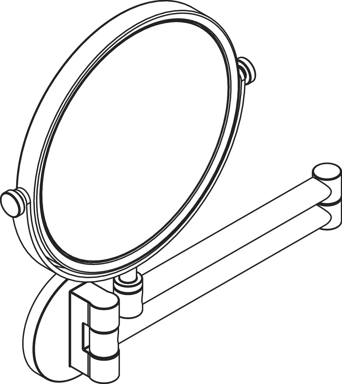 Hansgrohe AXOR Universal Circular Rasierspiegel Chrom, neigbar und schwenkbar, 5-fache Vergrößerung, Wandmontage