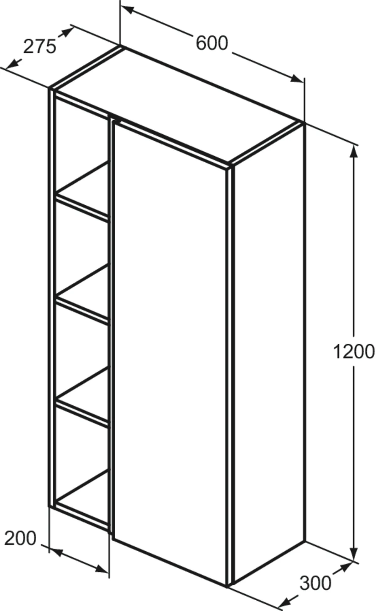 Ideal Standard Hochschrank „Finesse“ 60 × 120 × 30 cm Aschblau matt Ideal Standard Hochschrank „Finesse“ 60 × 120 × 30 cm Aschblau matt