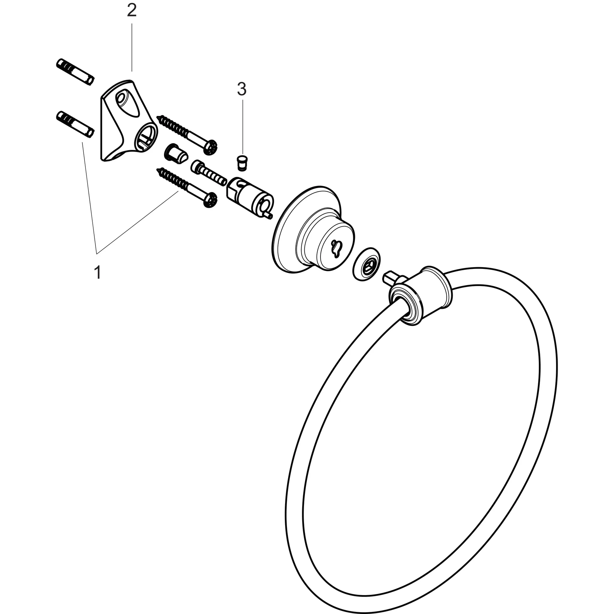 Hansgrohe AXOR Montreux Handtuchring, Chrom, Wandmontage Hansgrohe AXOR Montreux Handtuchring, Chrom, Wandmontage