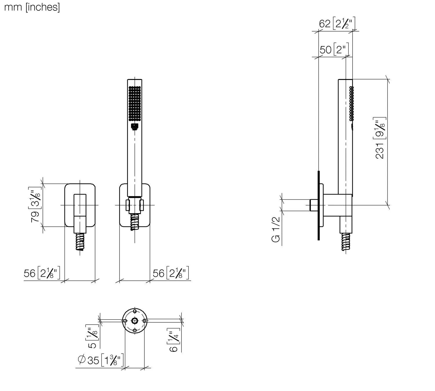 Schlauchbrausegarnitur mit Einzelrosetten LULU Chrom 27808710 Schlauchbrausegarnitur mit Einzelrosetten LULU Chrom 27808710