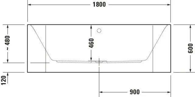 Duravit Whirlwanne „Happy D.2 Plus“ vorwand rechteck 180 × 80 cm, mittig