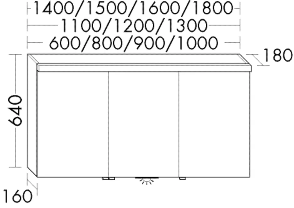 Spiegelschrank Sys30 von burgbad - beidseitig verspiegelt, LED-Aufsatzleuchte dimmbar, 180x600x640 mm Spiegelschrank Sys30 von burgbad - beidseitig verspiegelt, LED-Aufsatzleuchte dimmbar, 180x600x640 mm