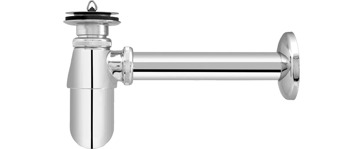 Flaschengeruchverschluss 1 1/4″ x 60 MS vc mit Universalventil, mit Stopfen