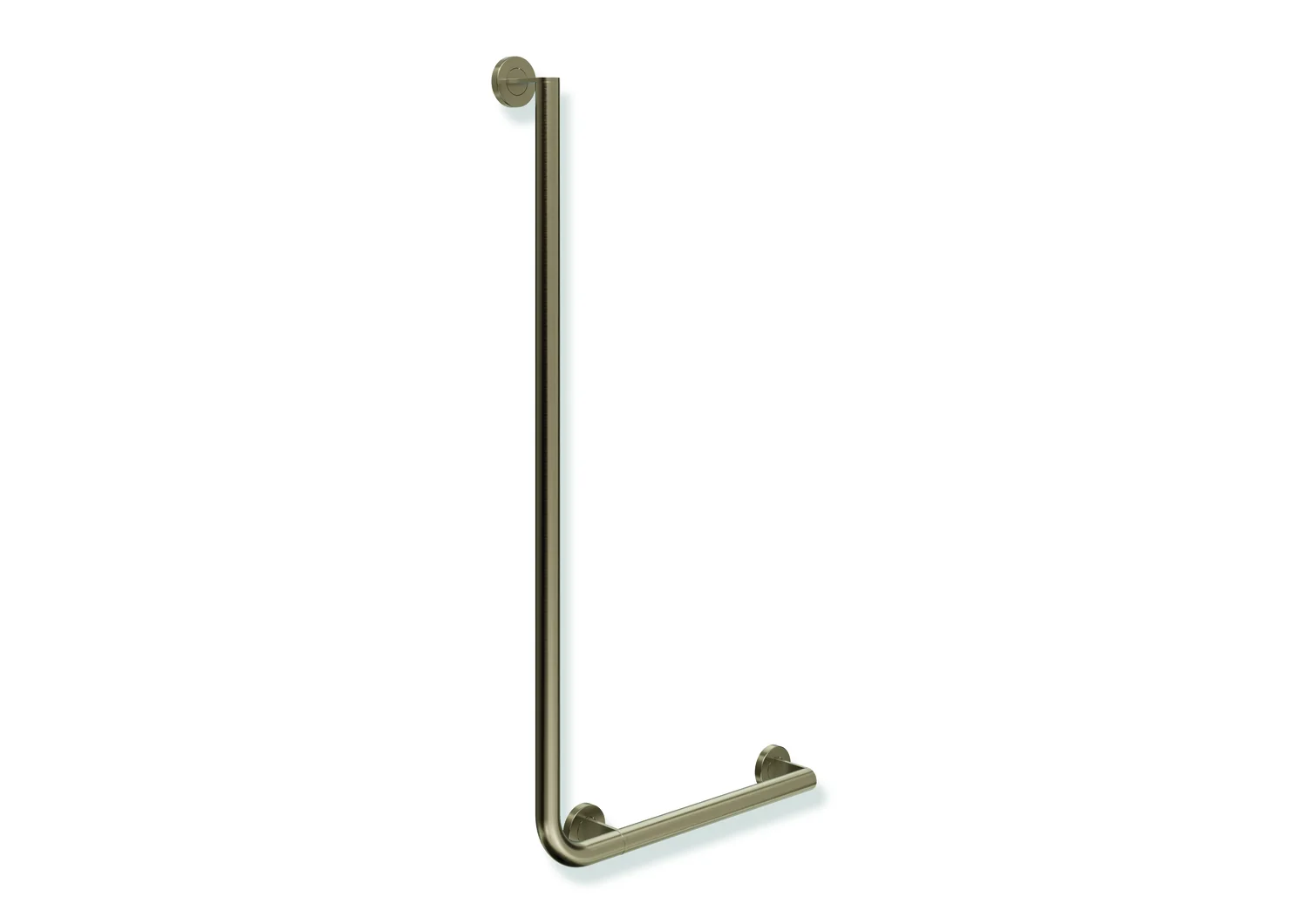 HEWI Winkelgriff System 900, Edelstahl PVD Bronze gebürstet, waagerecht 500 mm, senkrecht 1000 mm, Durchmesser 32 mm, rechts