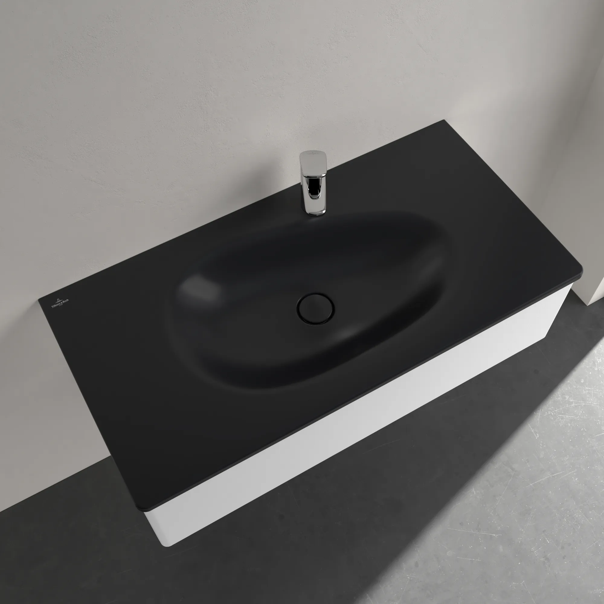 Villeroy & Boch Wandwaschtisch „Antao“ 1000 × 500 × 150 mm, für Becken mittig in Pure Black Villeroy & Boch Wandwaschtisch „Antao“ 1000 × 500 × 150 mm, für Becken mittig in Pure Black