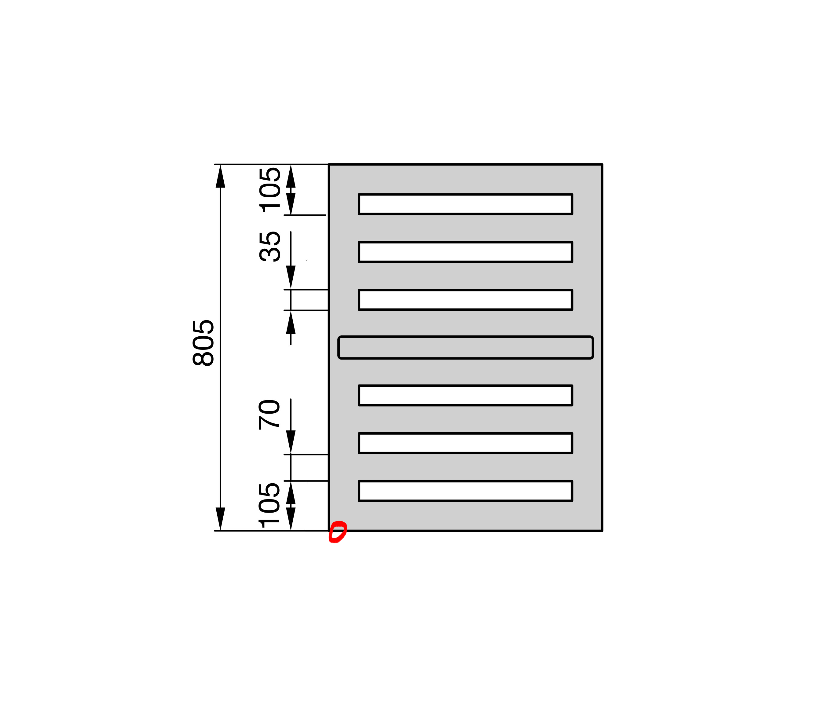 Zehnder Design-Heizkörper „Metropolitan Bar“ für Warmwasser-Zentralheizung mit 50 mm-Mittelanschluss 50 × 80,5 cm in Verkehrsweiß (RAL 9016, glänzend)