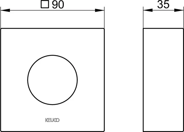 IXMO Verlängerungs-Rosette Höhe 25 mm Messing gebürstet eckig