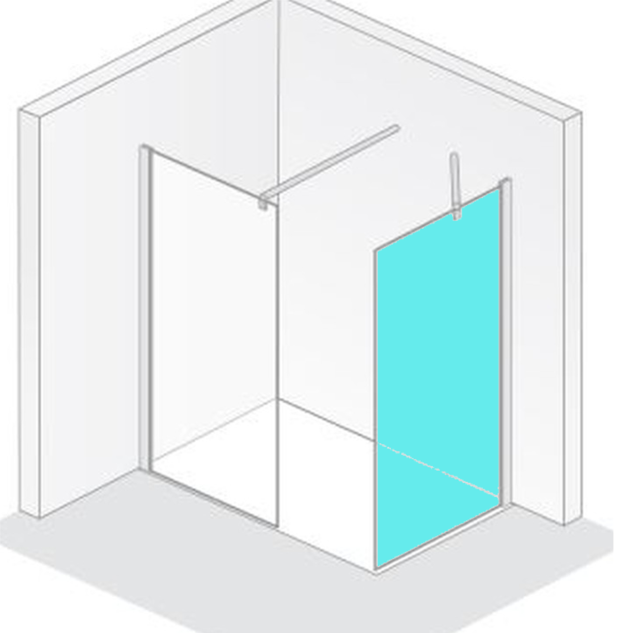 HSK Duschabtrennung Walk-In Seitenwand für Frontelement „Premium 2“ Walk in Glas Nebel, Profile Alu Silber-matt, H: 2000 mm HSK Duschabtrennung Walk-In Seitenwand für Frontelement „Premium 2“ Walk in Glas Nebel, Profile Alu Silber-matt, H: 2000 mm