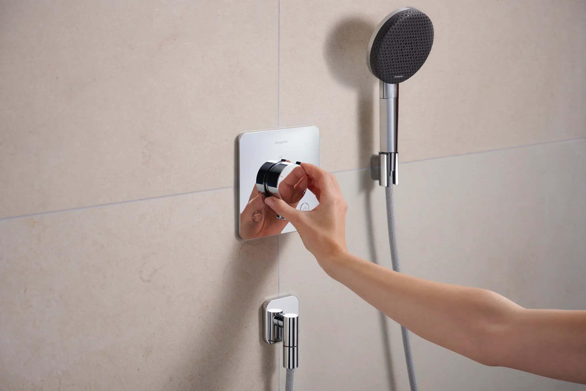 Hansgrohe Unterputz-Armatur „Ecostat Comfort Q“ Ausladung 0 mm in Chrom