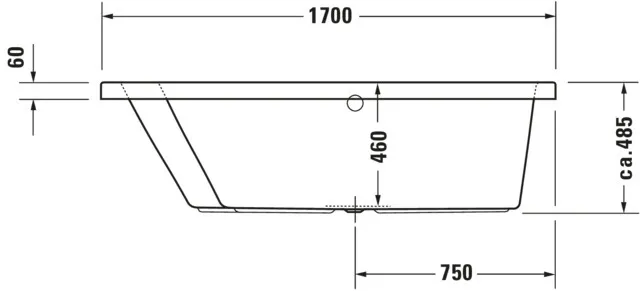 Duravit Whirlwanne „Paiova“ sonderform 170 × 100 cm, links