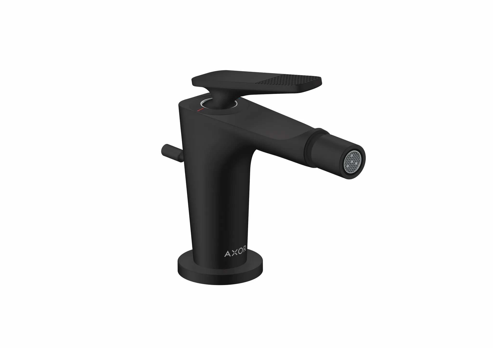 Hansgrohe AXOR Citterio C Bidetmischer Einhebel, mattschwarz, Ausladung 113 mm, Auslaufhöhe 95 mm, Laminarstrahl, max. Durchfluss 7,5 l/min, Keramikmischsystem, für Durchlauferhitzer geeignet