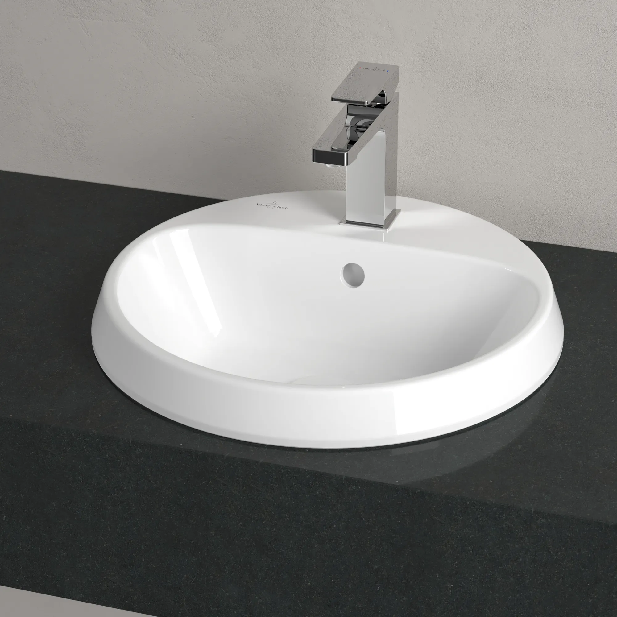 Villeroy & Boch Einbauwaschbecken Architectura 5A6546, weiß Alpin, 450x450x170 mm, rund, glänzend, 1-Loch-Armatur Villeroy & Boch Einbauwaschbecken Architectura 5A6546, weiß Alpin, 450x450x170 mm, rund, glänzend, 1-Loch-Armatur
