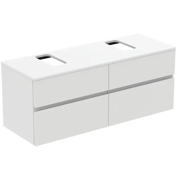 Ideal Standard Waschtischunterschrank „Finesse“ 140,2 × 55,8 × 50,5 cm Weiß matt lackiert Ideal Standard Waschtischunterschrank „Finesse“ 140,2 × 55,8 × 50,5 cm Weiß matt lackiert