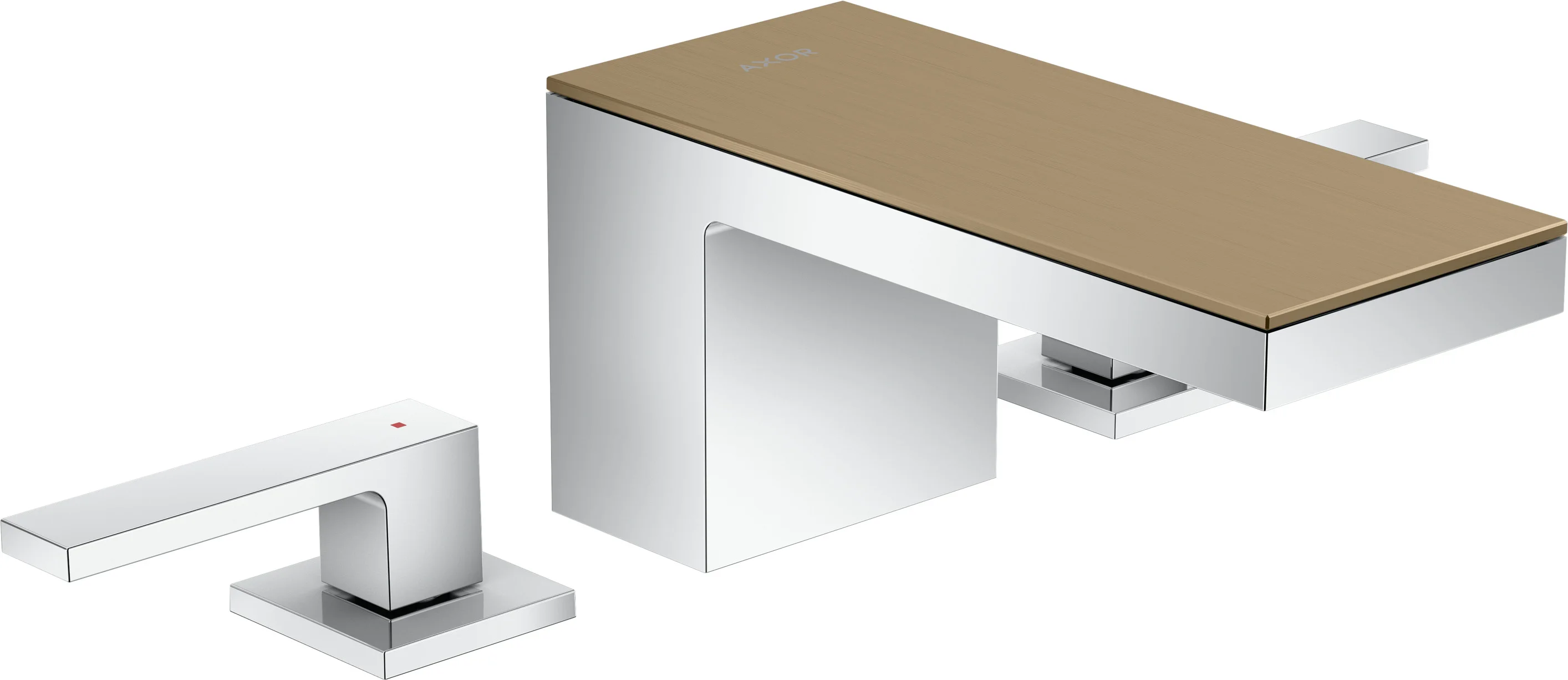 Hansgrohe AXOR MyEdition 3-Loch Waschtischarmatur Chrom, Ausladung 151 mm, Auslaufhöhe 70 mm, Hebelgriff, PowderRain Strahlart, max. Durchfluss 5 l/min, DN15 Anschluss
