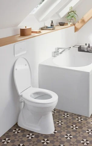 Flachspül-WC spülrandlos O.novo 7619R1, 360 x 525 x 395 mm, Oval, bodenstehend, Abgang senkrecht, Weiß Alpin Flachspül-WC spülrandlos O.novo 7619R1, 360 x 525 x 395 mm, Oval, bodenstehend, Abgang senkrecht, Weiß Alpin
