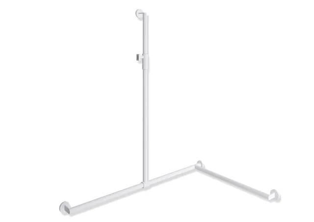 HEWI Haltegriff Ausführung rechts „System 900“ in Weiß tiefmatt / Hellgrau matt, Befestigung verdeckt HEWI Haltegriff Ausführung rechts „System 900“ in Weiß tiefmatt / Hellgrau matt, Befestigung verdeckt