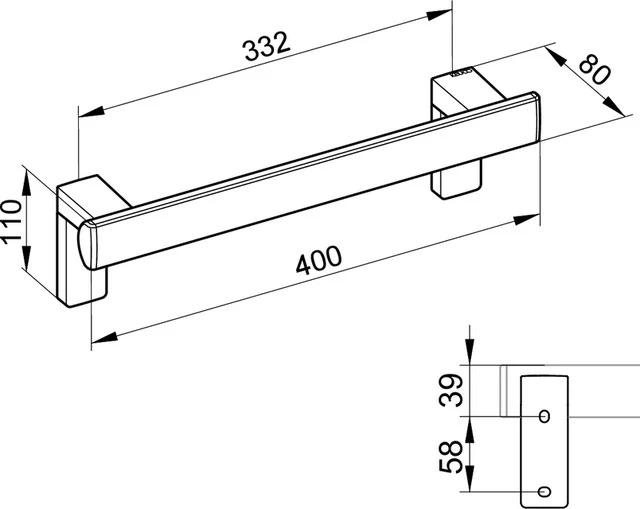 AXESS 35001170400 Haltegriff 400 mm silber-eloxiert