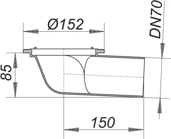 Balkonablaufgehäuse 83 KF, DN 70