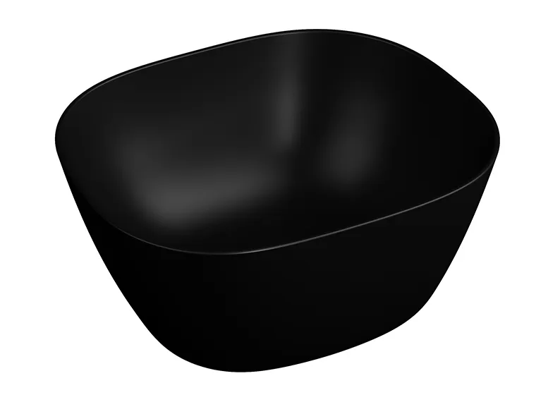 VitrA Plural Aufsatzschale hoch rechteckig 45 x 38 x 22 cm CERAFINE Sanitärkeramik Schwarz Matt mit Oberflächenveredelung VitrA Clean