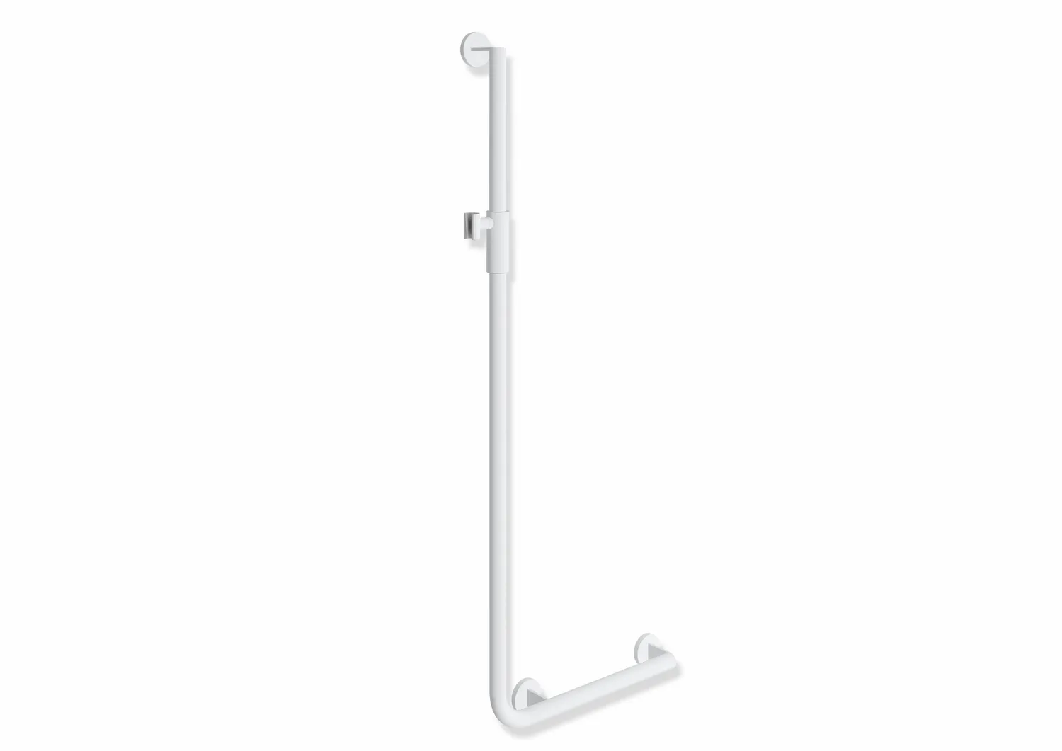 HEWI Haltegriff Ausführung rechts „System 900“ in Weiß tiefmatt / Hellgrau matt HEWI Haltegriff Ausführung rechts „System 900“ in Weiß tiefmatt / Hellgrau matt