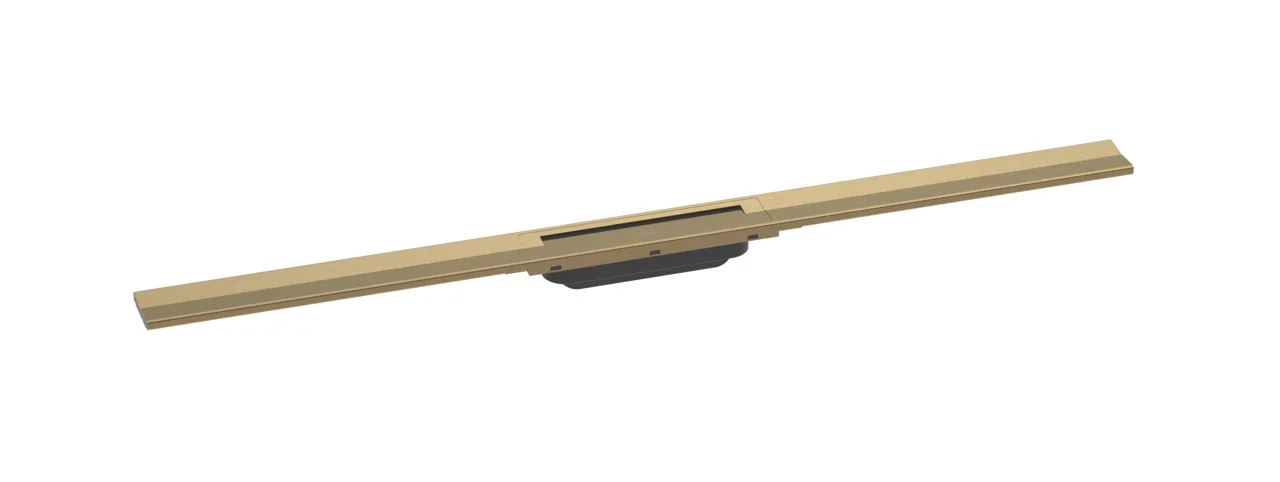 Hansgrohe RainDrain Flex Duschrinne 1000 mm, Brushed Bronze, höhenverstellbar, zweiseitig montierbar, bis zu 60 l/min Ablaufleistung
