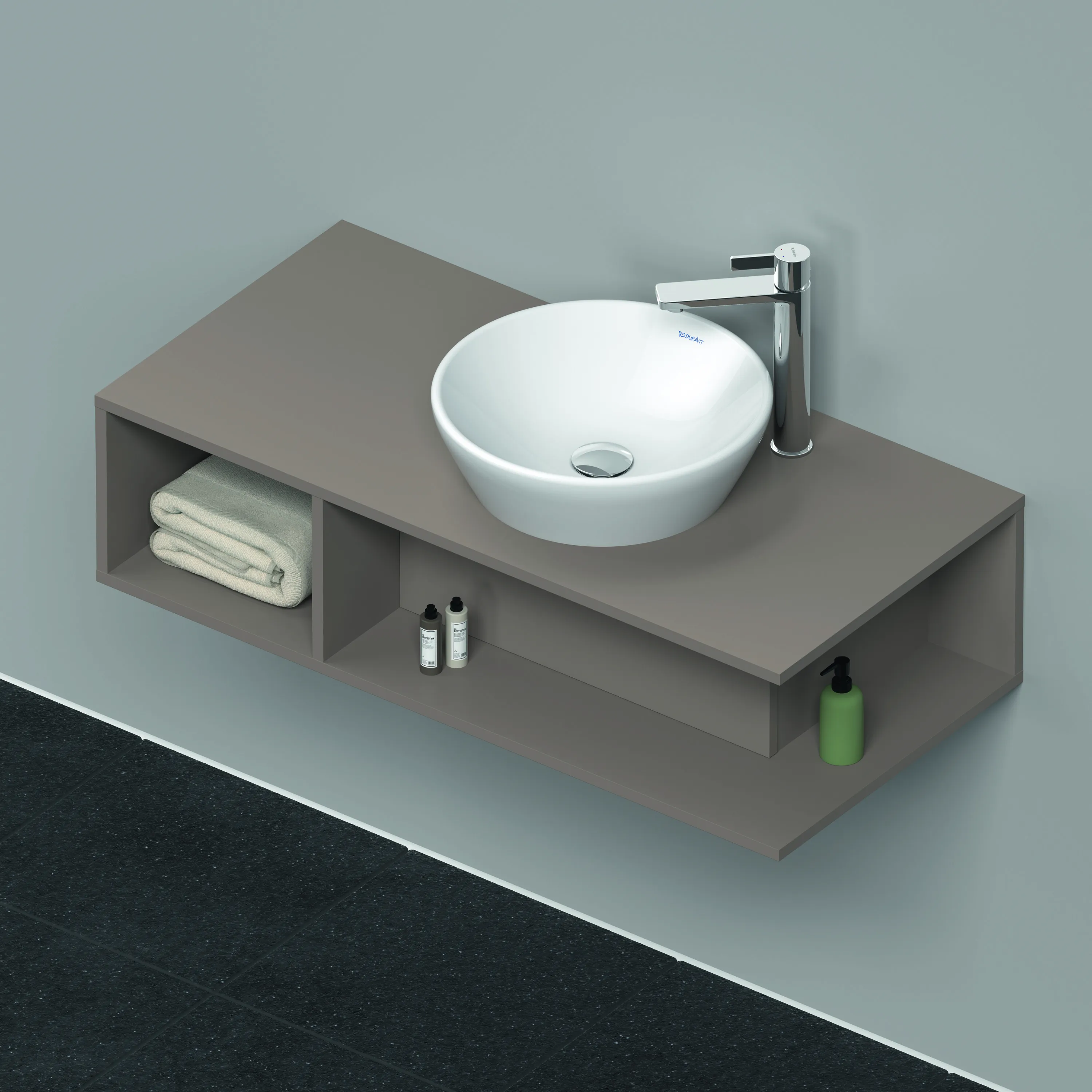 Duravit Waschtischunterschrank wandhängend „D-Neo“ 100 × 26 × 48 cm Basalt Matt