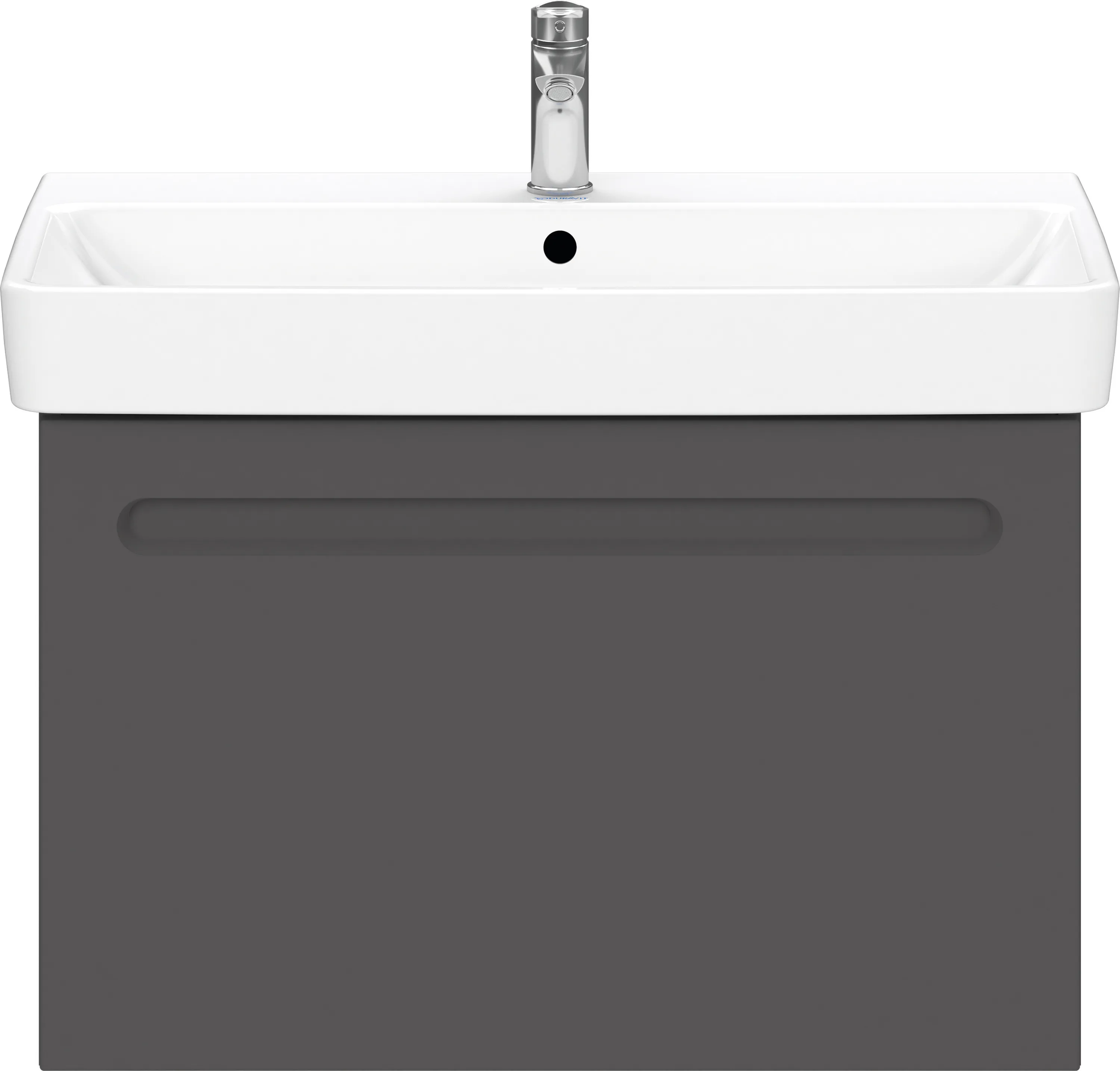 Duravit Waschtischunterschrank wandhängend „No.1“ 74 × 47,8 × 42,6 cm in Graphit Matt