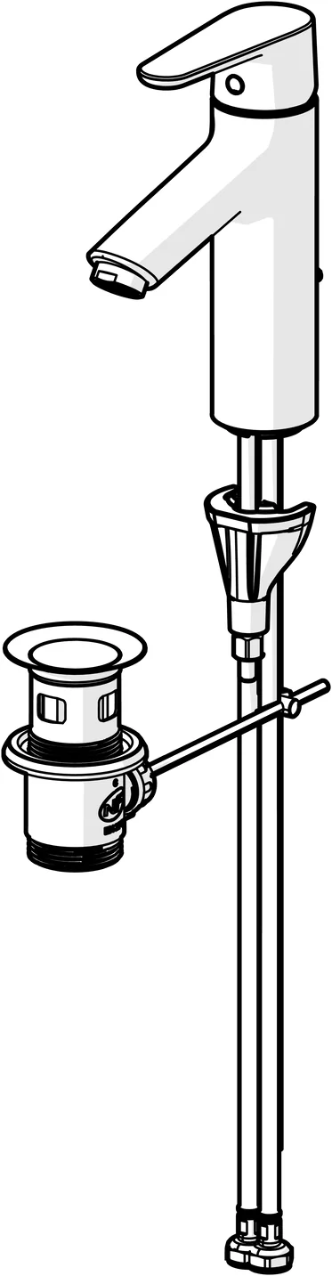 HansaVANTIS Waschtischarmatur Hansavantis 2022 EHM WT-Batt. HansaVANTIS XL 5256 Zugst.Ablgarn. Ausld. 114 mm chr