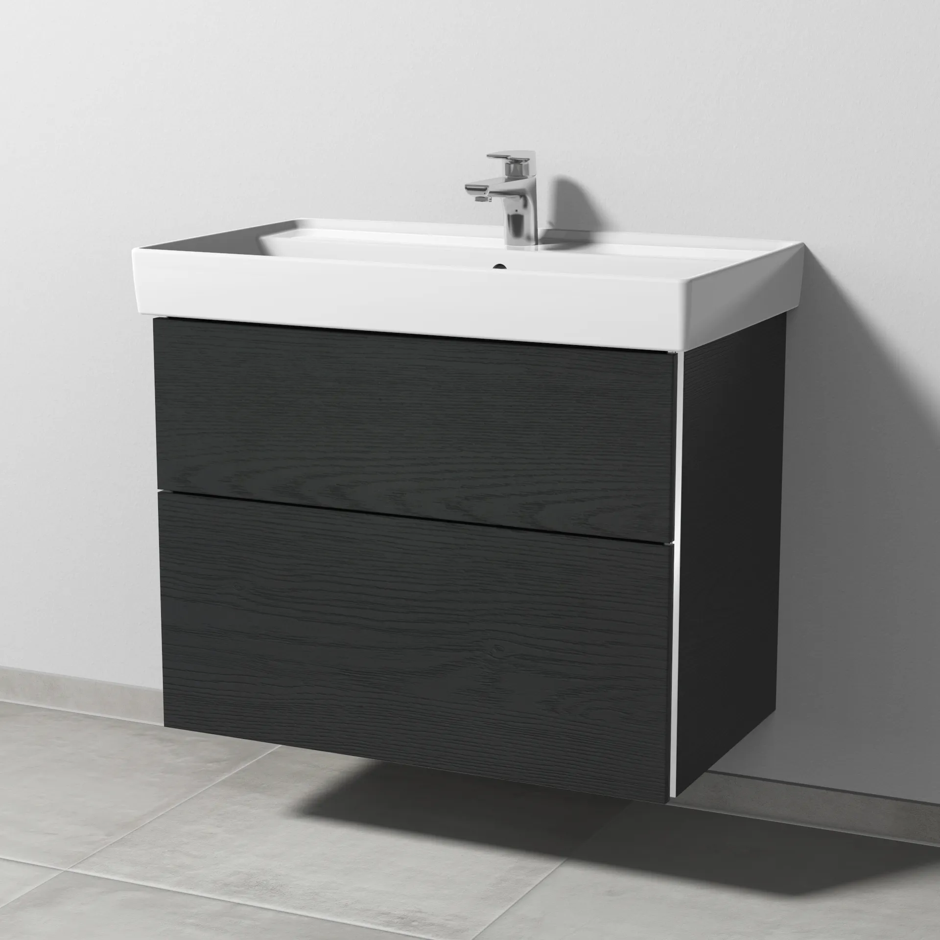 Sanipa Waschtischunterschrank „3way“ passend zu Keramik-Waschtische Collaro von Villeroy & Boch 750 × 588 × 447 mm in Black Oak