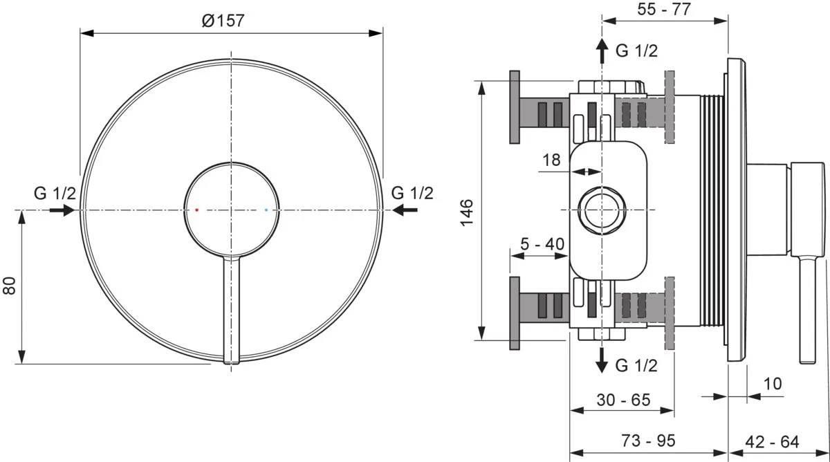 Ideal Standard Brausearmatur Ceraline Nuovo Chrom Unterputz