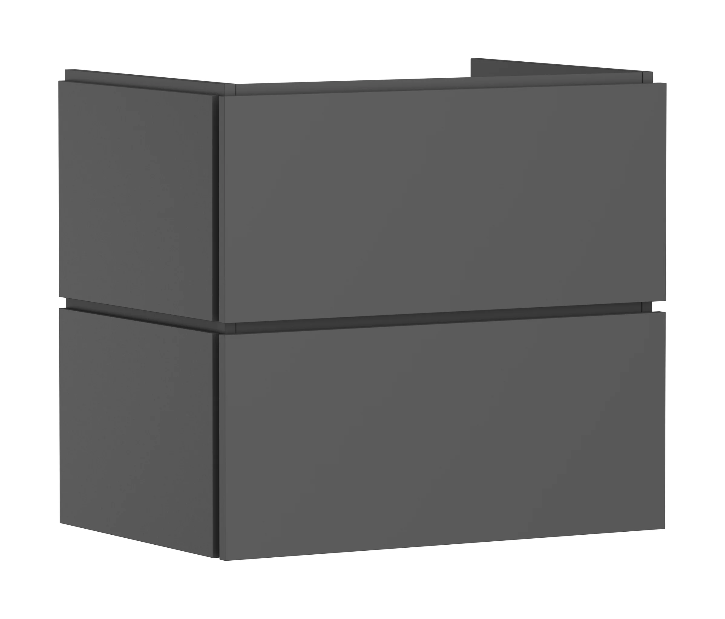 Hansgrohe Waschtischunterschrank Xilesa E, Schiefergrau Matt, 680x470 mm, 2 Schubkästen, Vollauszug, SoftClose
