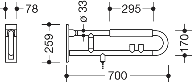HEWI Stützklappgriff „Serie 801“