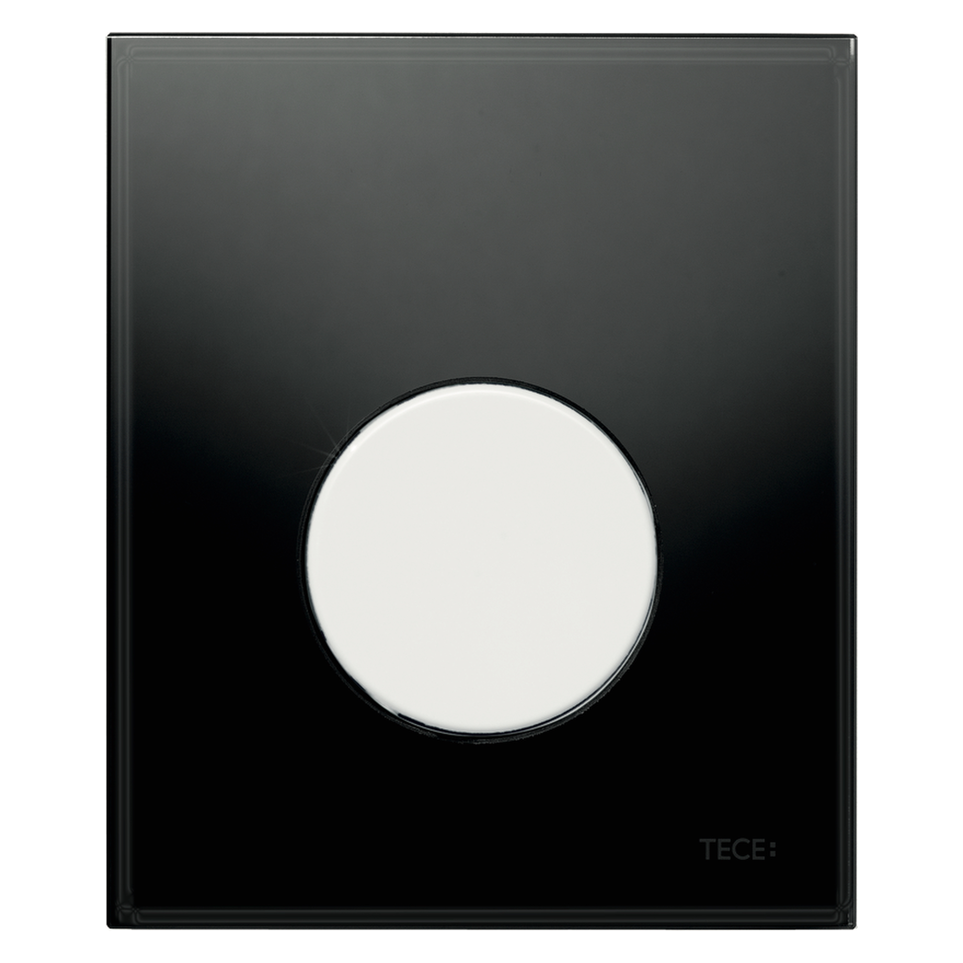 TECEloop Urinal-Betätigungsplatte mit Kartusche Glas schwarz Taste weiß