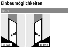 Kermi Duschtür Pendeltür 1-flügelig links für Nische und Ecke „LIGA“ 185 cm Glas Klar, Profile Silber Mattglanz, Drehtür einteilig