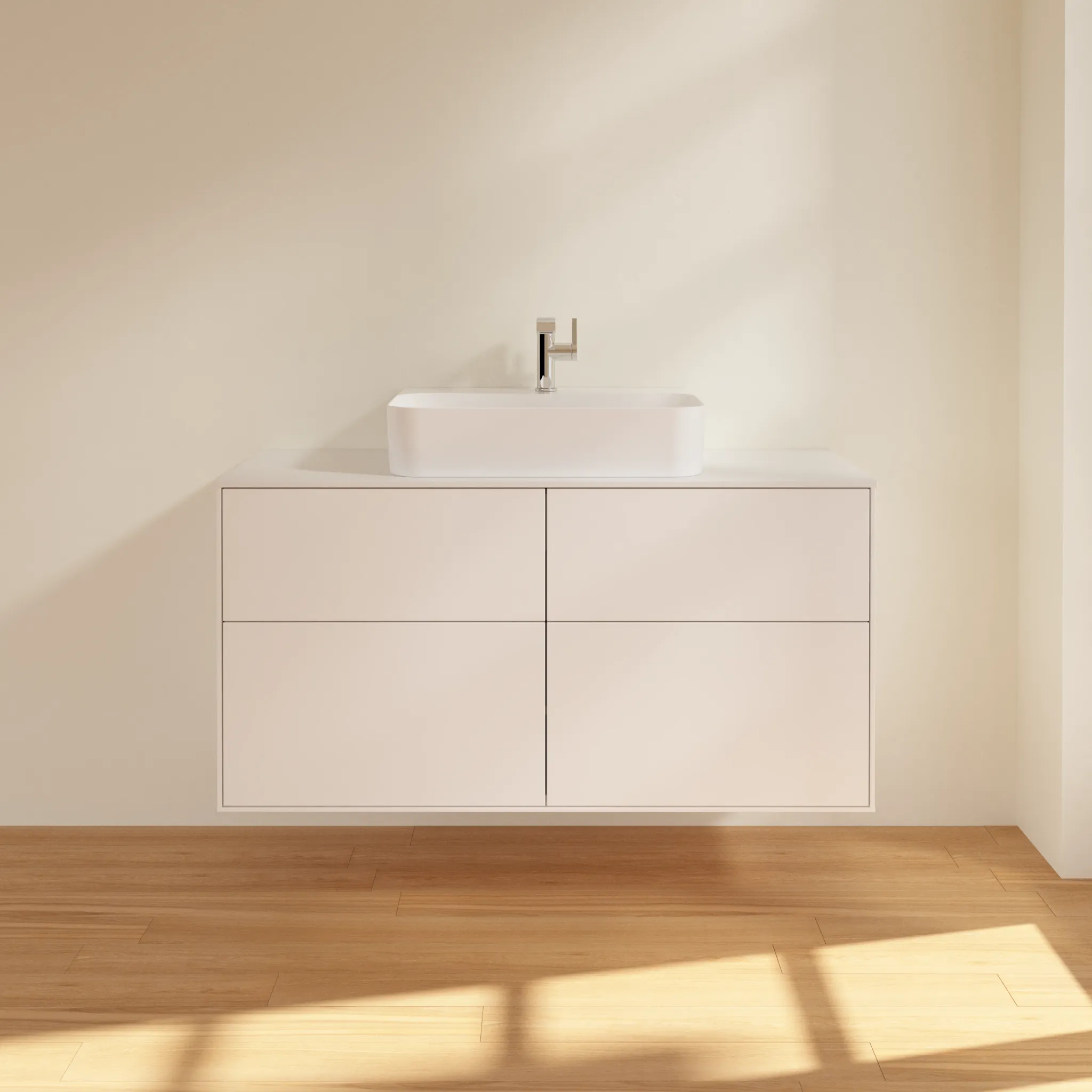 Villeroy & Boch Waschtischunterschrank „Finion“ für Schrankwaschtisch 120 × 60,3 × 50,1 cm 4 Schubladen, für Waschtischposition mittig, inkl. Beleuchtung mittig