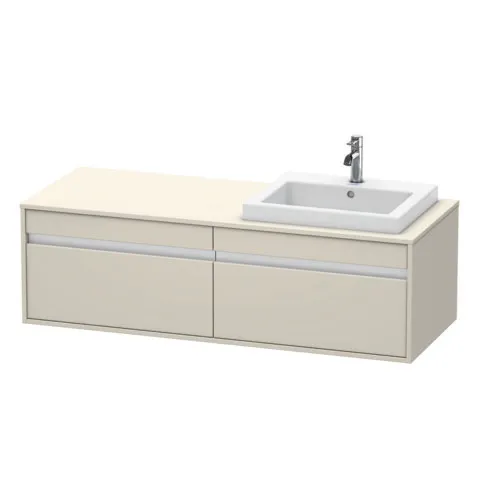 Duravit Waschtischunterschrank wandhängend „Ketho“ 140 × 42,6 × 55 cm Taupe Matt Duravit Waschtischunterschrank wandhängend „Ketho“ 140 × 42,6 × 55 cm Taupe Matt