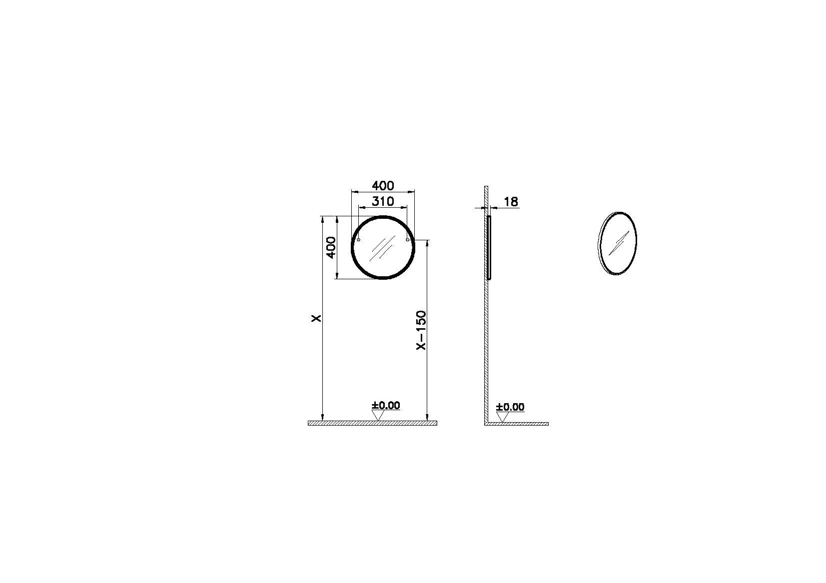 VitrA Sento Kids Rundspiegel 40 cm Orange