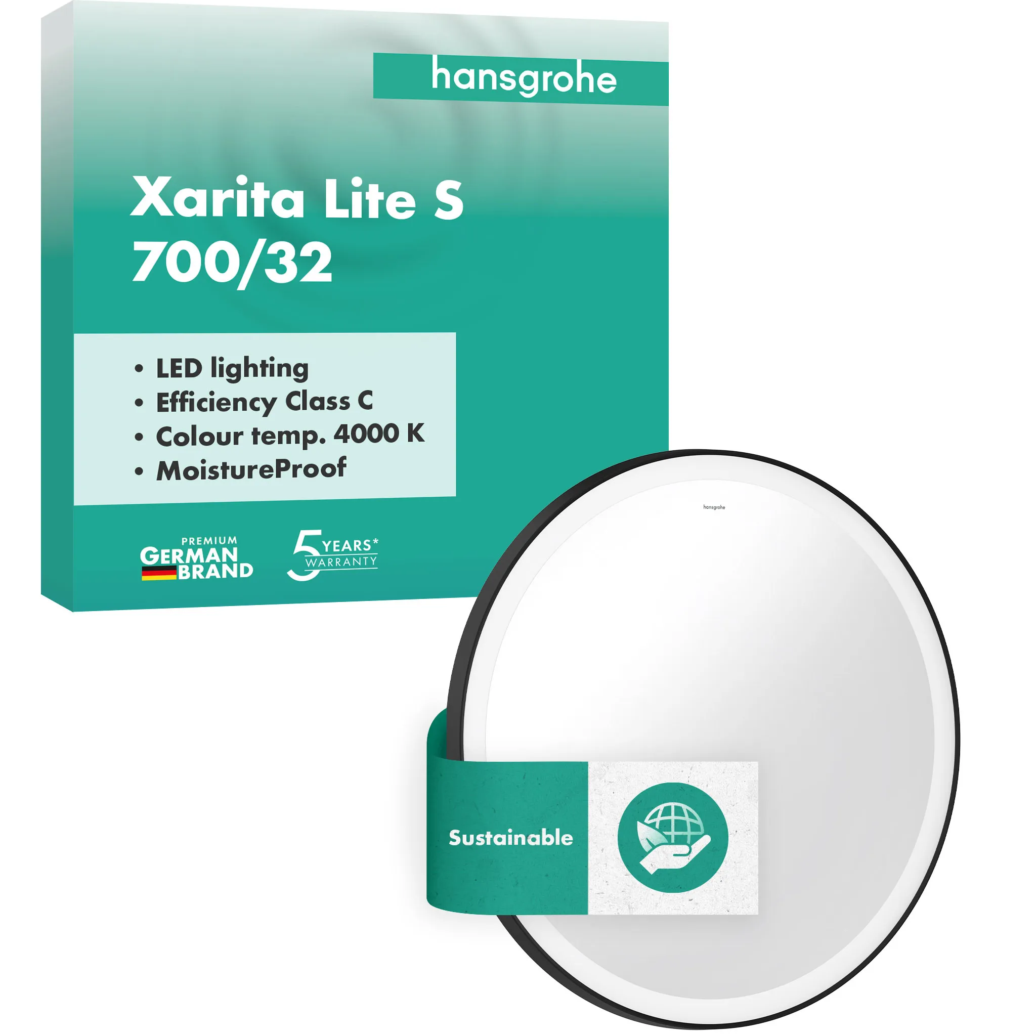 Hansgrohe Spiegel „Xarita Lite S“ in Mattschwarz