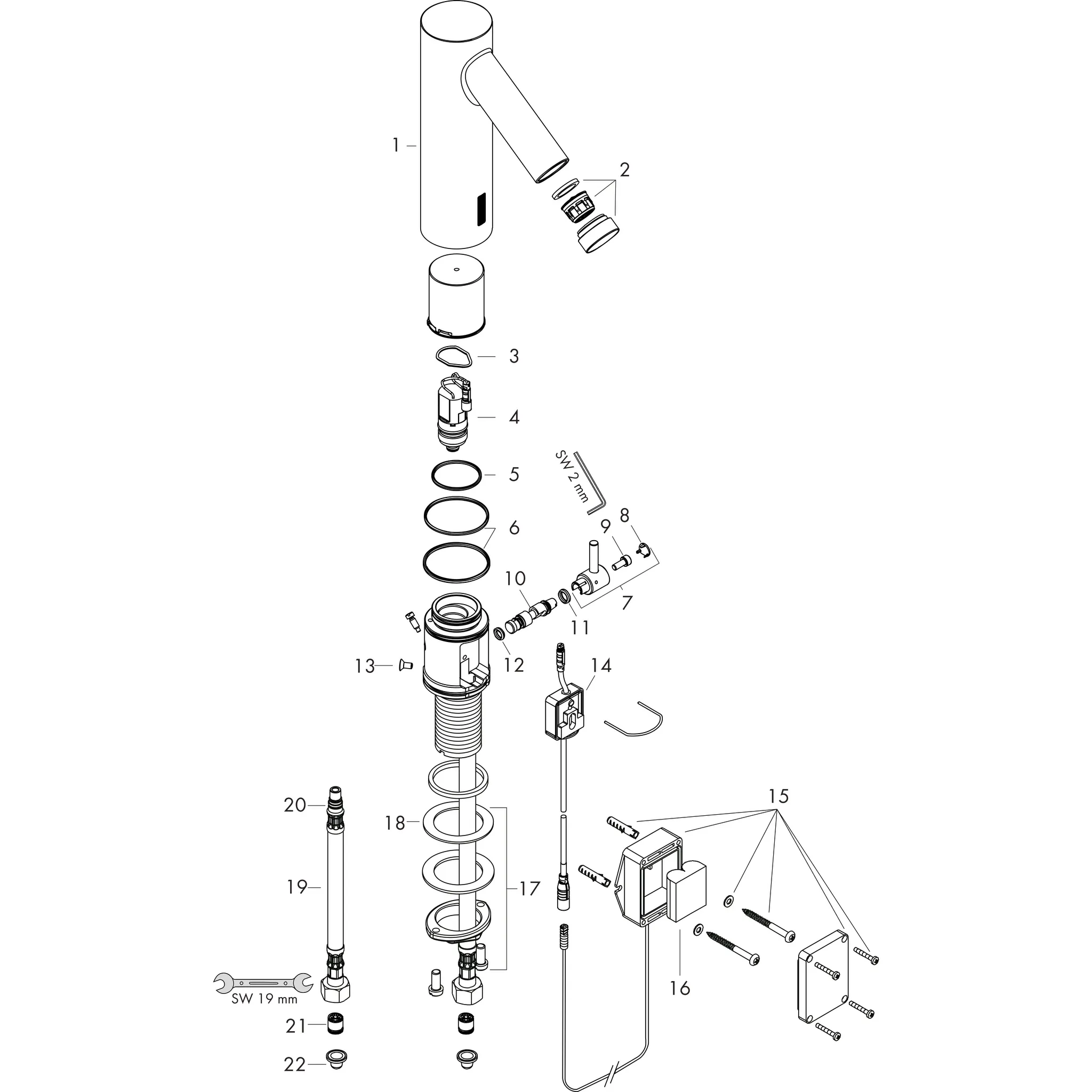 Hansgrohe AXOR Starck Elektronik-Waschtischmischer mit Temperaturregulierung, Chrom Hansgrohe AXOR Starck Elektronik-Waschtischmischer mit Temperaturregulierung, Chrom