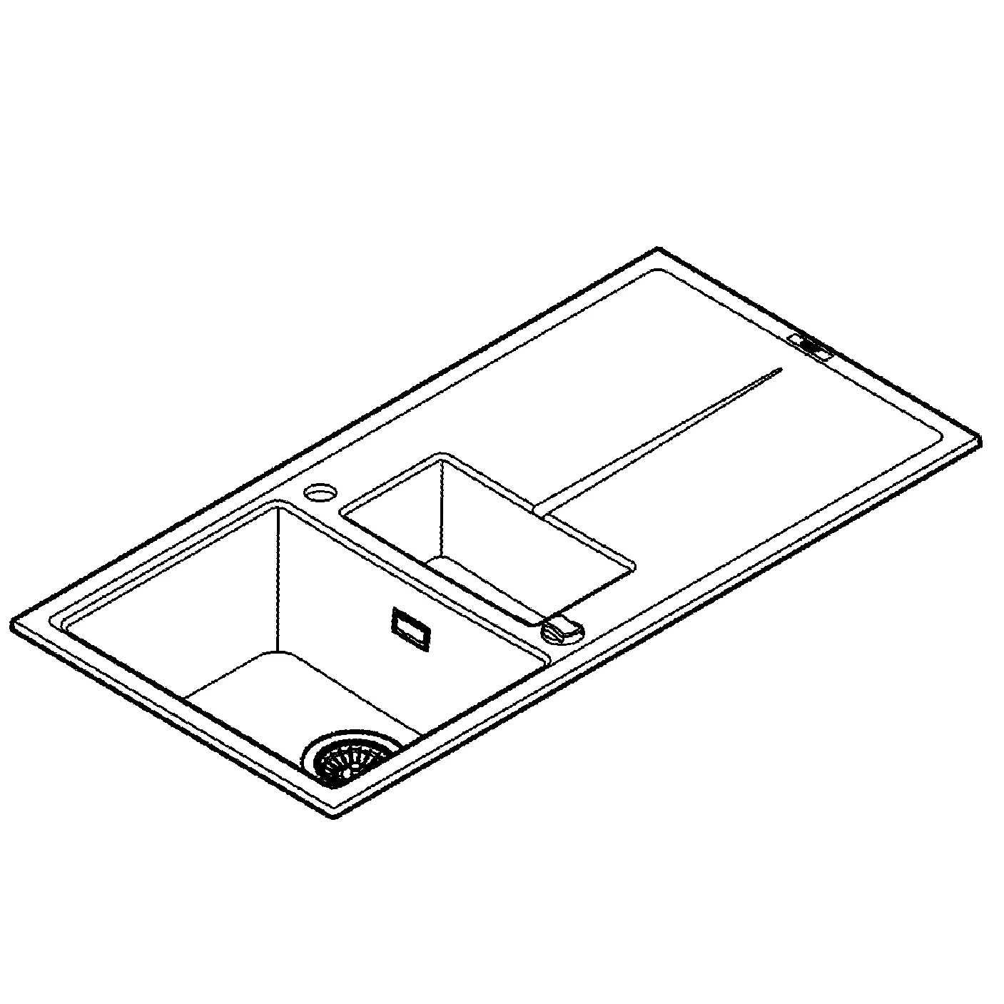 Kompositspüle K400 31642, mit Abtropffläche, Modell: K400 60-C 100/50 1.5 rev, Montageart: Standard-Einbauspüle, Maße: 1000 x 500 mm, 1 Becken: 335 x 420 x 205 mm, 0,5 Becken: 155 x 295 x 146 mm, granit schwarz Kompositspüle K400 31642, mit Abtropffläche, Modell: K400 60-C 100/50 1.5 rev, Montageart: Standard-Einbauspüle, Maße: 1000 x 500 mm, 1 Becken: 335 x 420 x 205 mm, 0,5 Becken: 155 x 295 x 146 mm, granit schwarz