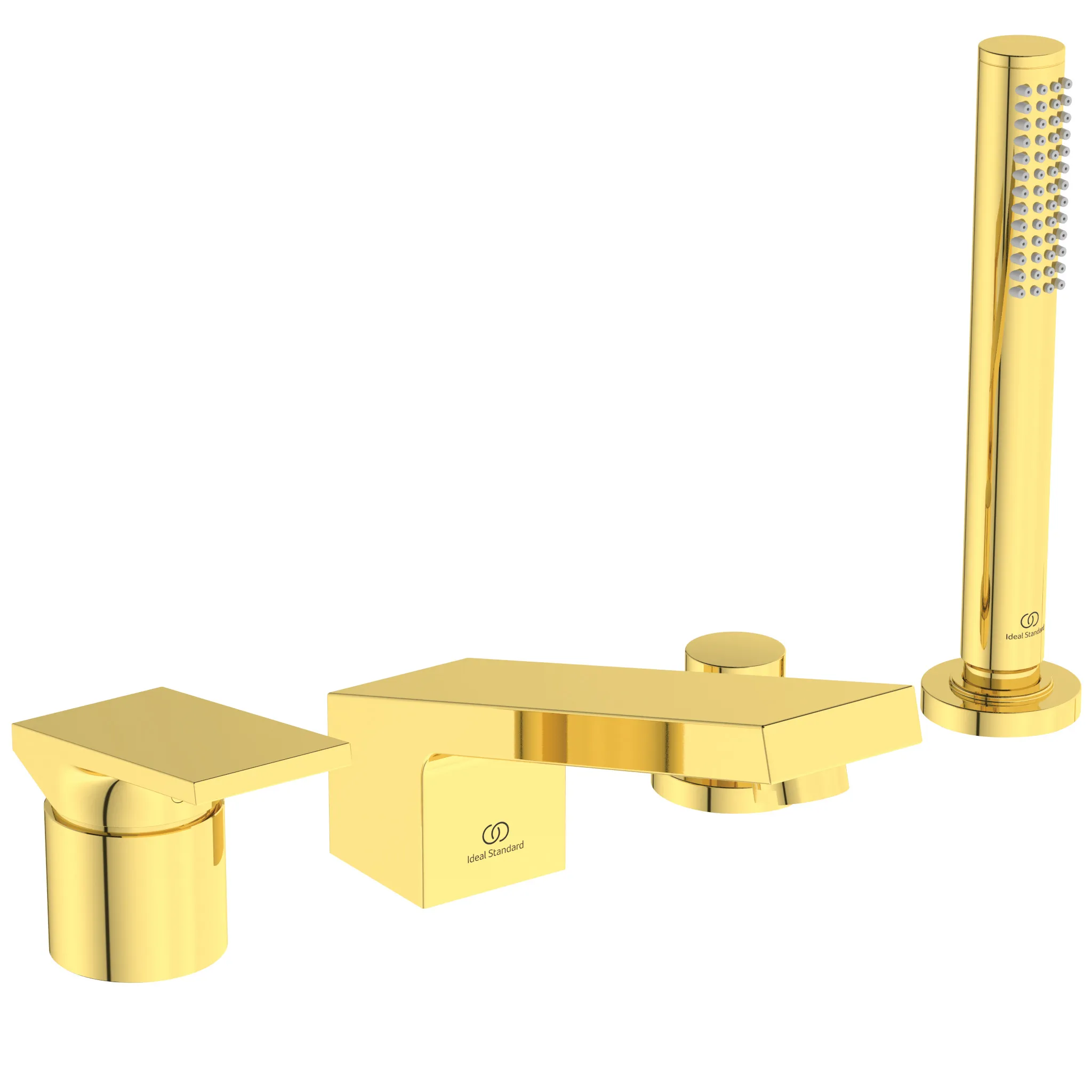 Ideal Standard 4-Loch-Badearmatur Extra mit Handbrause, Brushed Gold